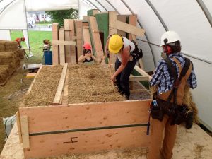 Building a straw bale wall panel